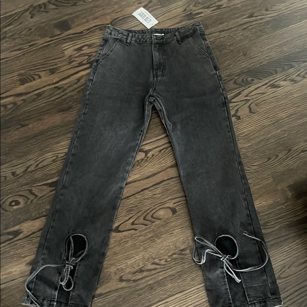 Black denim jeans